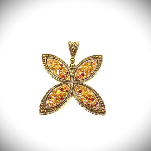 JOHN HARDY Citrine & Garnet Batu Kawung Pendant & Chain Necklace - Picture 9 of 11